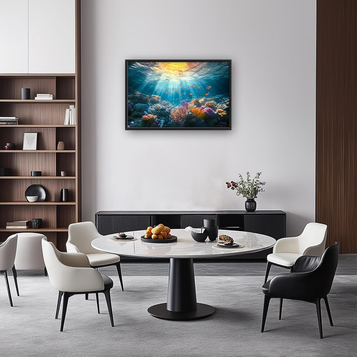 Quorin Ocean Large Wall Art Undersea Pictures Sea Nautical Wall Decor Coral Reef Fish Canvas Print Painting Artwork for Bathroom Living Room Bedroom 36L x 24W