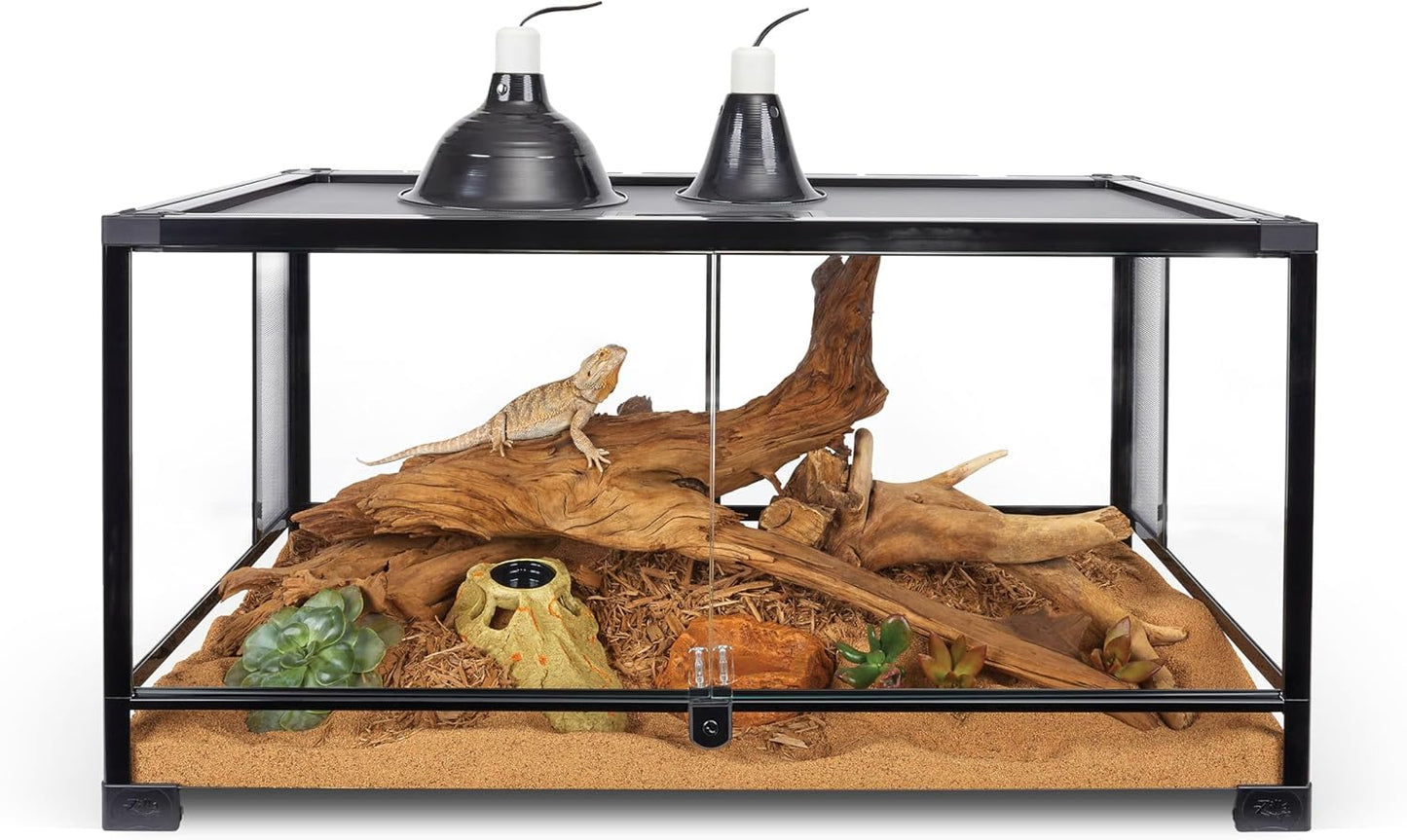 Zilla QuickBuild Reptile 40 Gallon Glass Terrarium Habitat with Swing Door For Geckos, Snakes, Lizards, Frogs, Turtles, and Tortoises, 36" x 18" x 18"