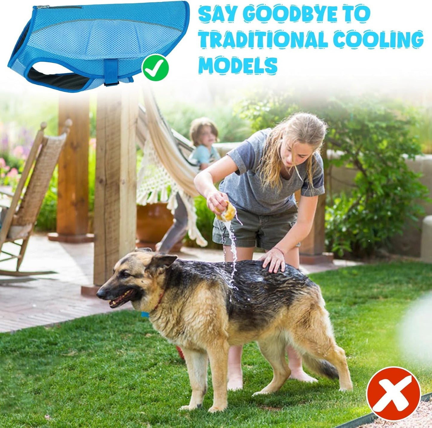 ROZKITCH Dog Cooling Vest, Lightweight Jacket with Evaporative Cooling Microfiber Technology, UV Protection Shirt for Beach Hiking Training Walking, Sizing for Medium Dogs XL