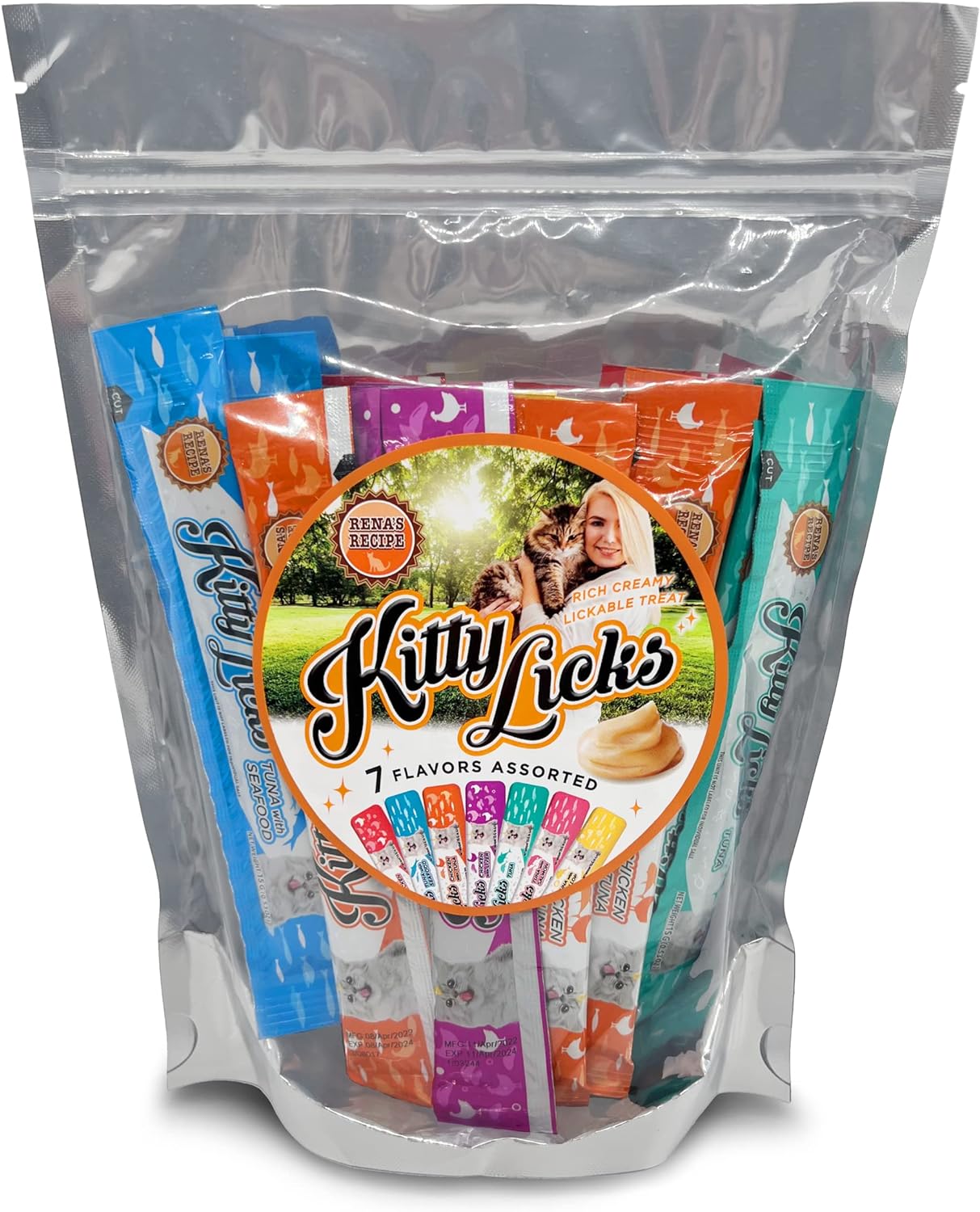 Kitty Licks Chicken and Tuna Varieties (28 Tubes) Chicken and Tuna Varieties 4 Tubes X 7 Flavors (28 Tubes)
