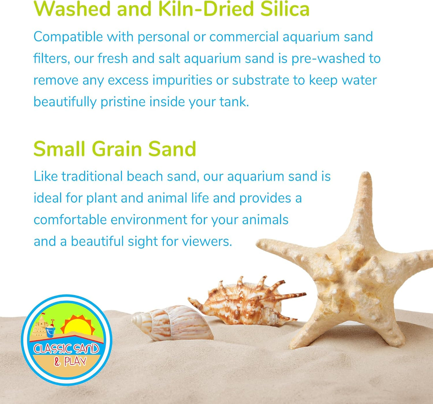 CLASSIC SAND & PLAY Natural Aquarium Sand for Freshwater and Saltwater Tanks, 20 lb. Bag, Improves Filter Life and Filtration Process, Pre-Washed Fine Sand, Red