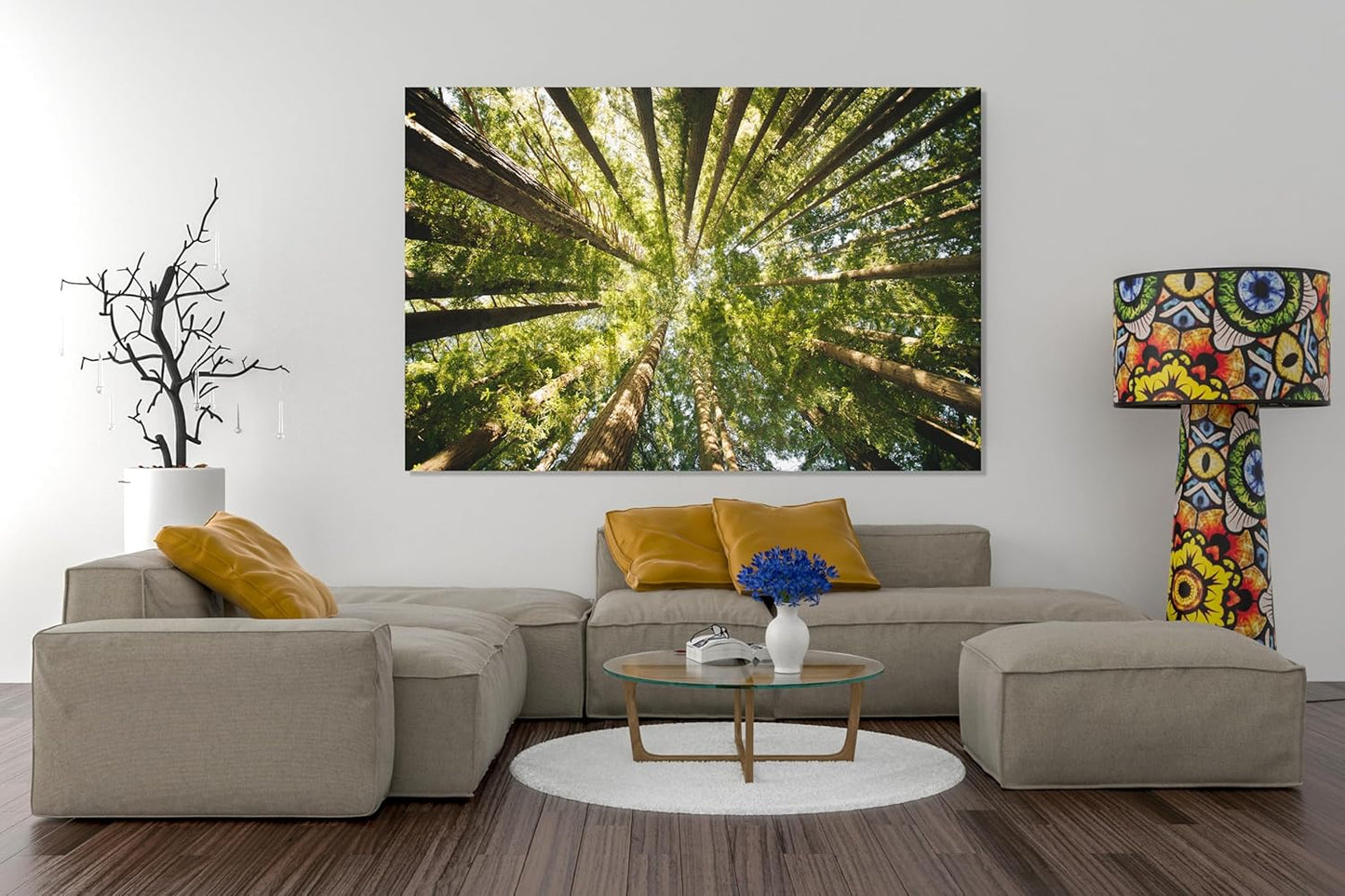 Nature Wall Art Prints - Ocean Forest Mountain Lake Canvas Landscapes - Small to Extra Large Living Room Bedroom Kitchen Bathroom Décor (Serenity in the Forest, 35L" x 53W")