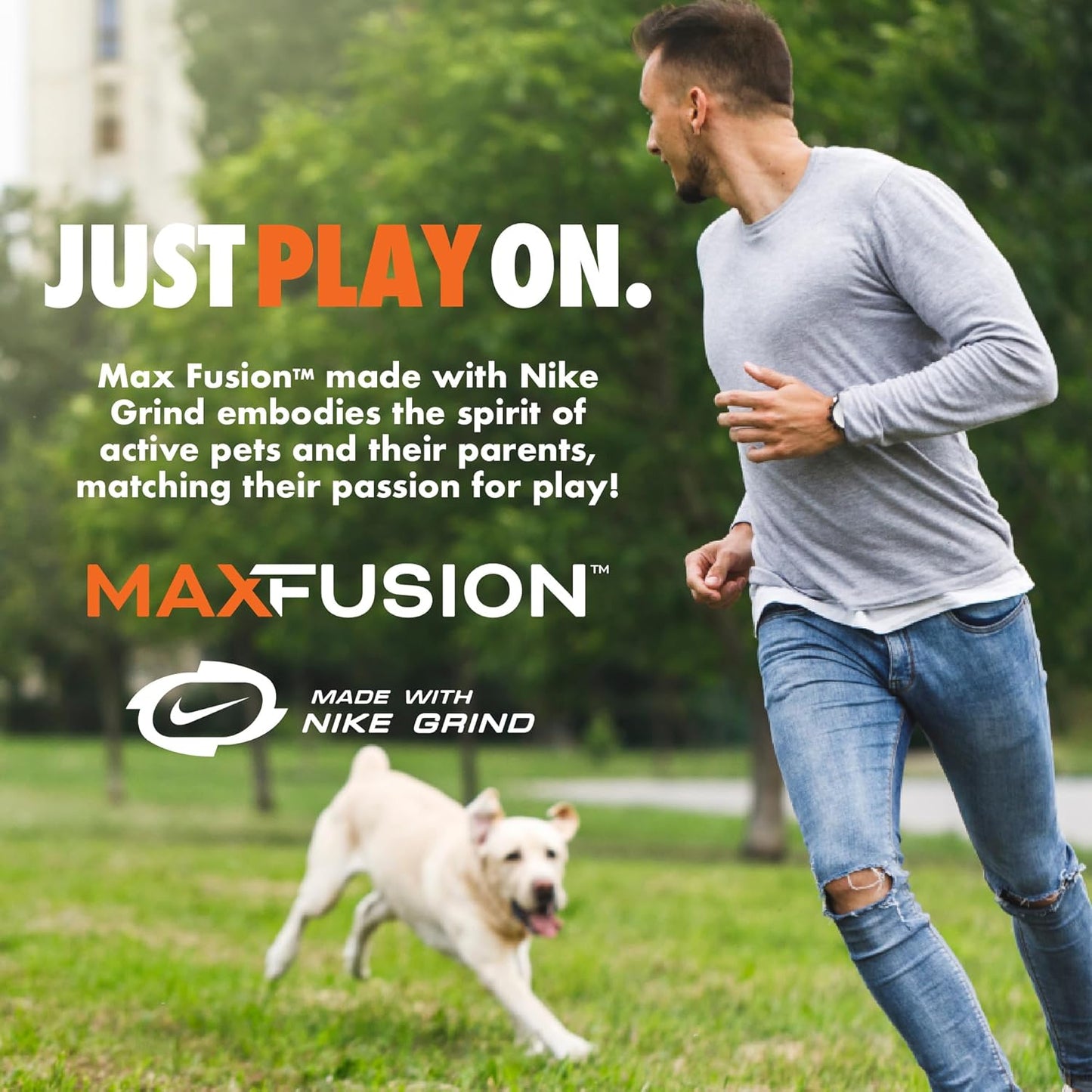 Max Fusion with Nike Grind, Arlee Helix Dog Toy, Chew Toy for Play, Fetch, Tug, S