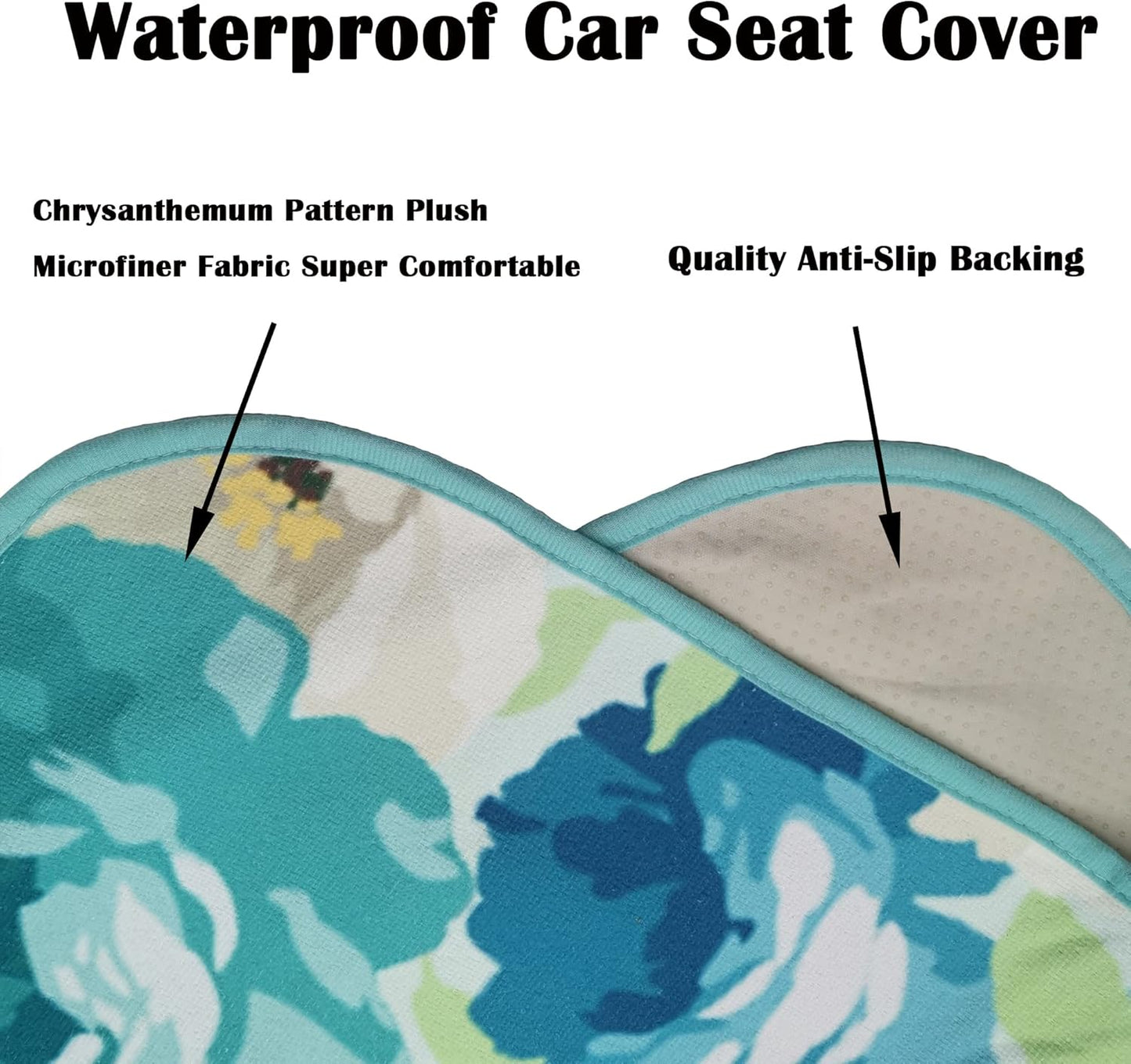 Car Seat Cover Protector Front Seats,for Gym Workout,Running,Swimming,Beach and Hiking,Waterproof Sweat Towel Bucket Seat Covers for Cars SUV Trucks (Chrysanthemum, 2Pcs)