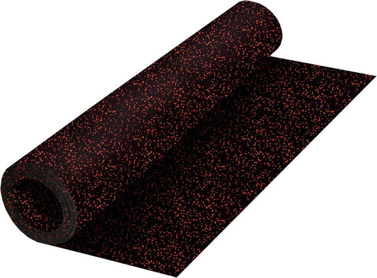 Playsafer Genaflex Rubber Gym Floor Mat, Heavy Duty Commercial Protective Gym Flooring Roll - 8mm Thick (4' X 6', 15% Red)