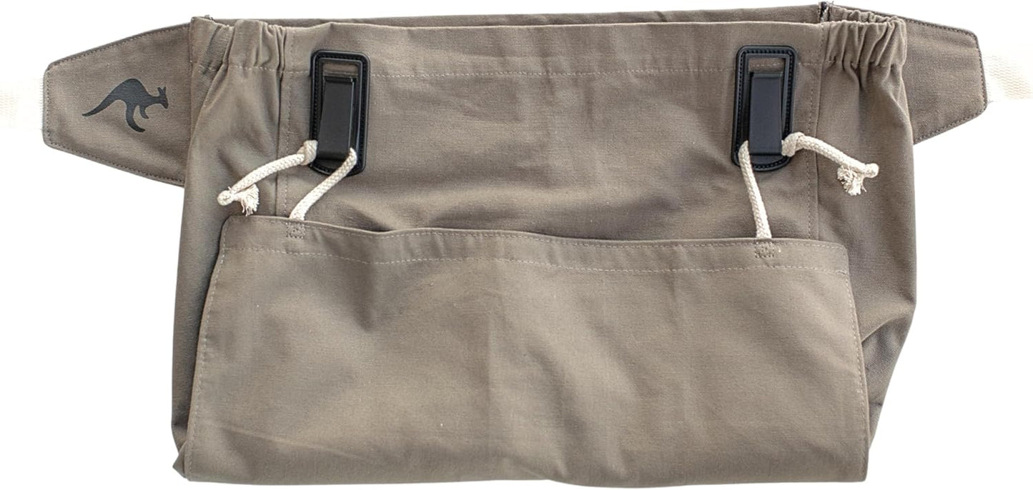 Roo Gardening Apron with Pockets & Harvesting, Picking Pouch - Adjustable, Water-resistant, Washable Canvas Cotton