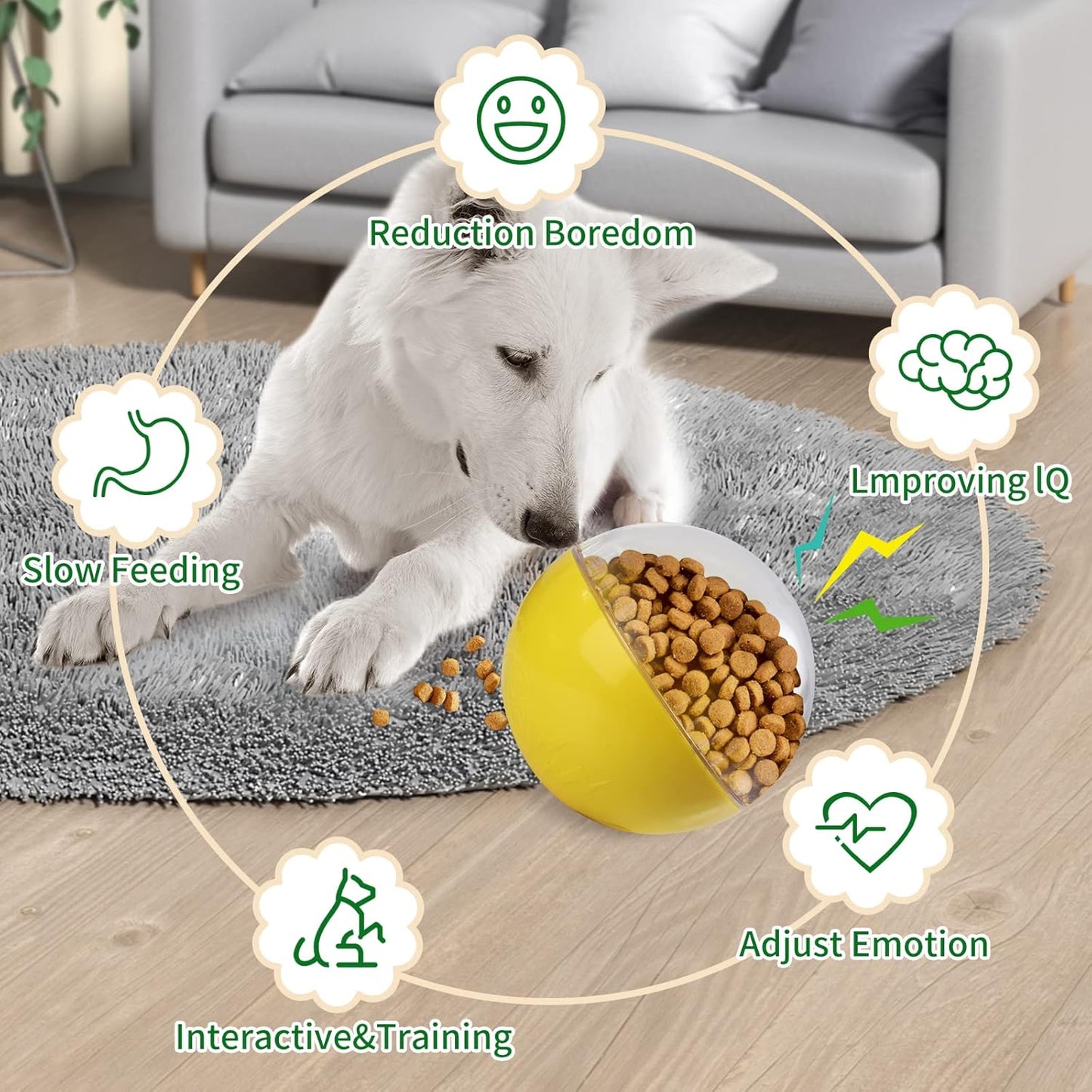 Treat Dispensing Dog Toys, Treat Ball for Large, Medium, Small Dogs, Dog Puzzle and Slow Feeder Dog Treat Ball, Mentally Boredom Stimulating Toys for Dogs, Dog IQ&Enrichment Toys for Smart Dogs