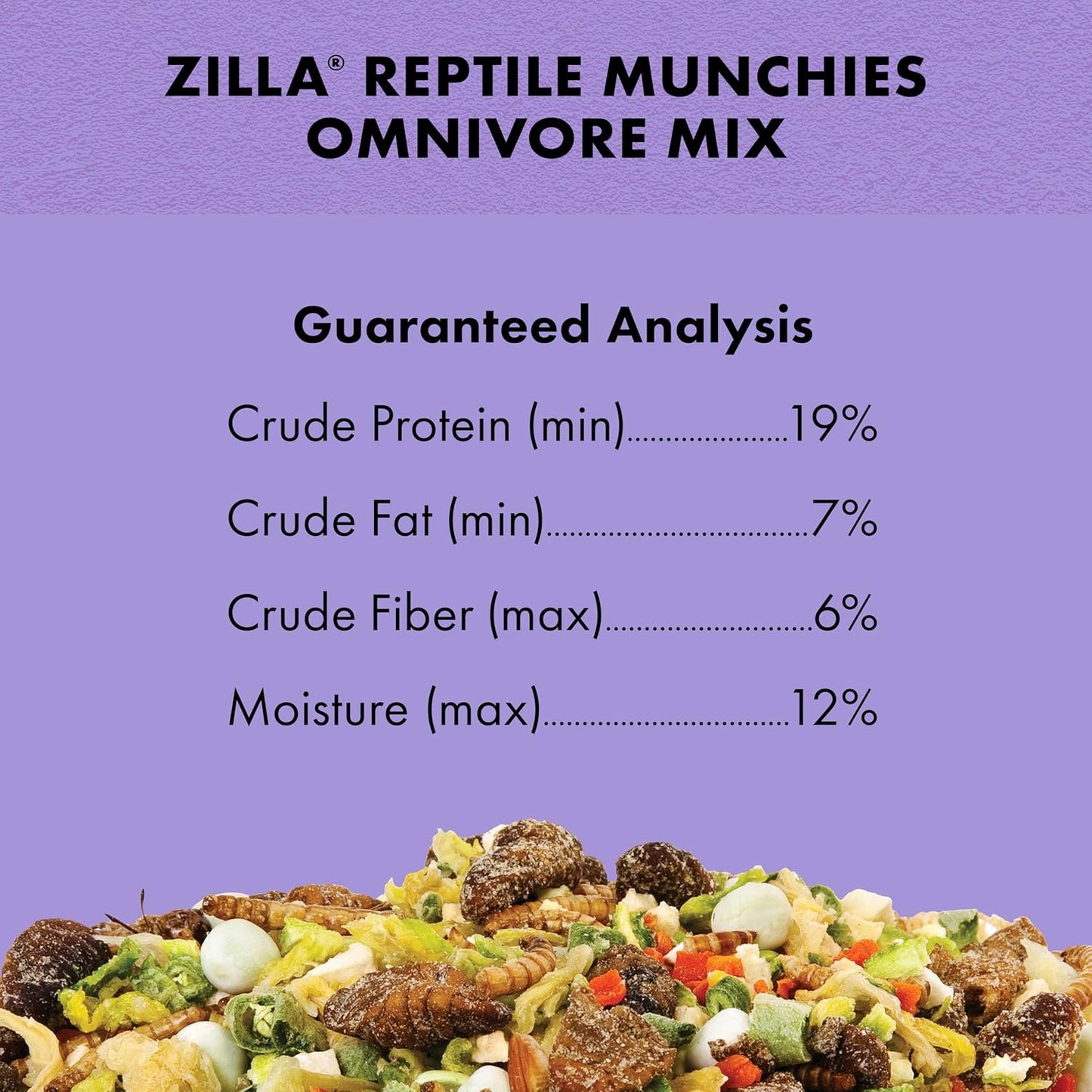 Zilla Reptile Munchies, Omnivore Mix, Dehydrated and Sun Dried Vegetables and Insects, 4 Ounces