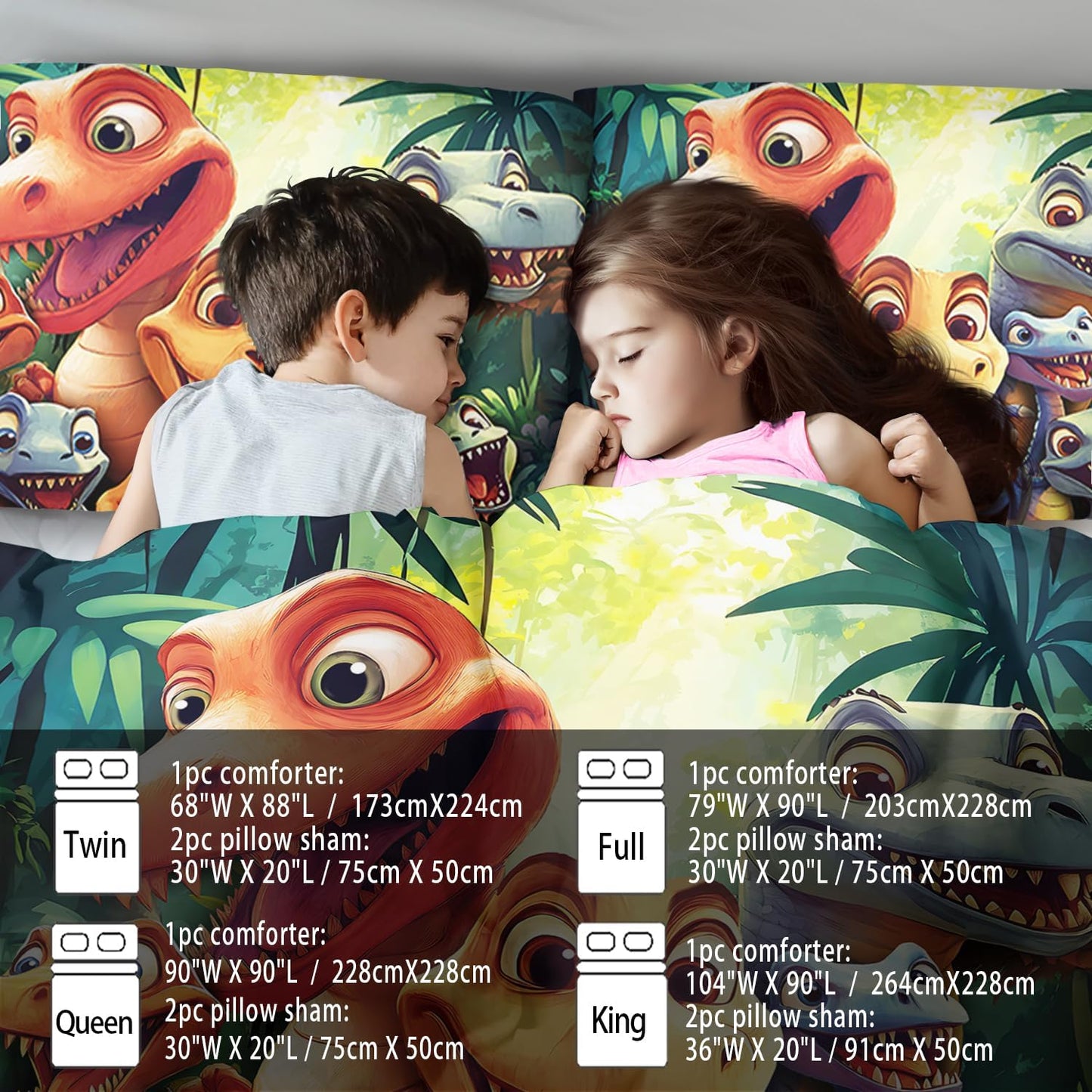 Dinosaur Comforter Set Twin Boys,Cartoon 3D Dinosaur Bedding Set Twin Bed Kids,3D Dragon Comforter Dragon Quilt Pattern Bedroom Decor,Cute Animal Bedding Kawaii Animal Quilt Girls