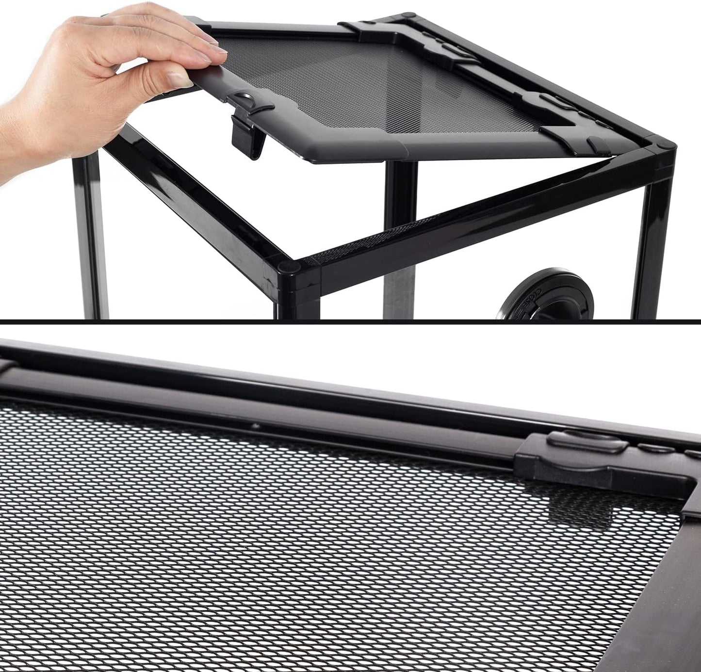 REPTIZOO 15 Gallon Full Glass Reptile Terrarium 12" x 12" x 24" Knock-Down Glass Tank and Siphon Gravel Cleaner Set, Small Habitat for Reptile Chameleon, Tree Frogs, Arboreal Geckos,Lizard