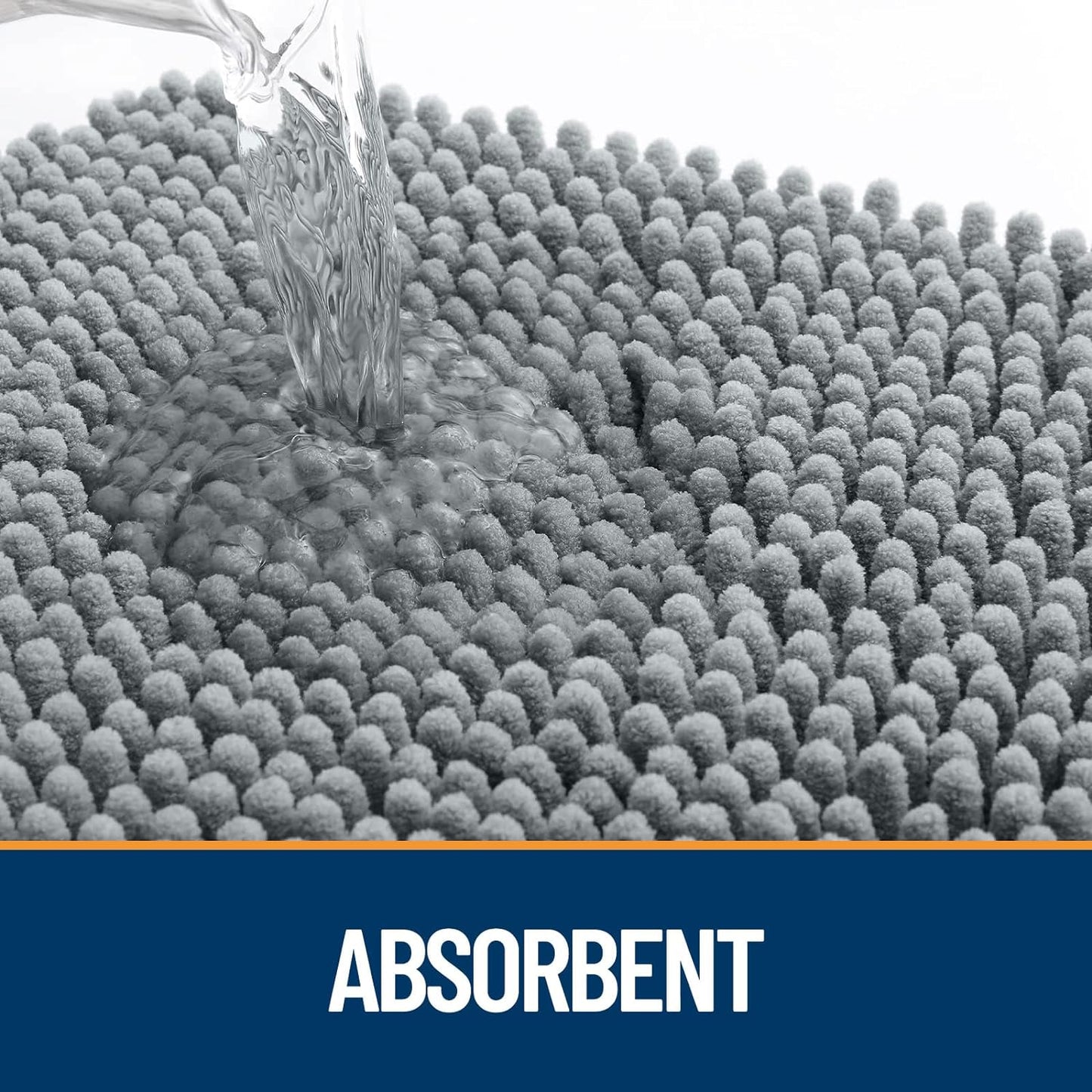 OLANLY Door Mat for Muddy Dog Paws 30x20, Ultra Absorbent Chenille Mud Doormat with Paw Print Design, Non-Slip Washable Doormat for Indoor Entryway, Quick-Dry Pet Bed Mats for Dirty Dogs, Grey