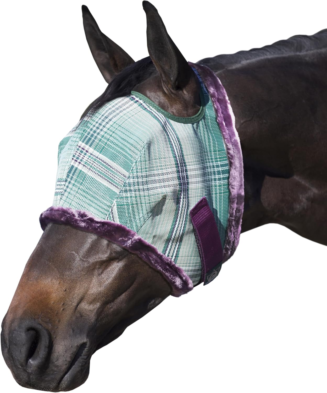 Kensington Fly Mask with Fleece Trim for Horses — Protects Face and Eyes Helps Block Sun Rays While Allowing Full Visibility — Breathable and Non Heat Transferring