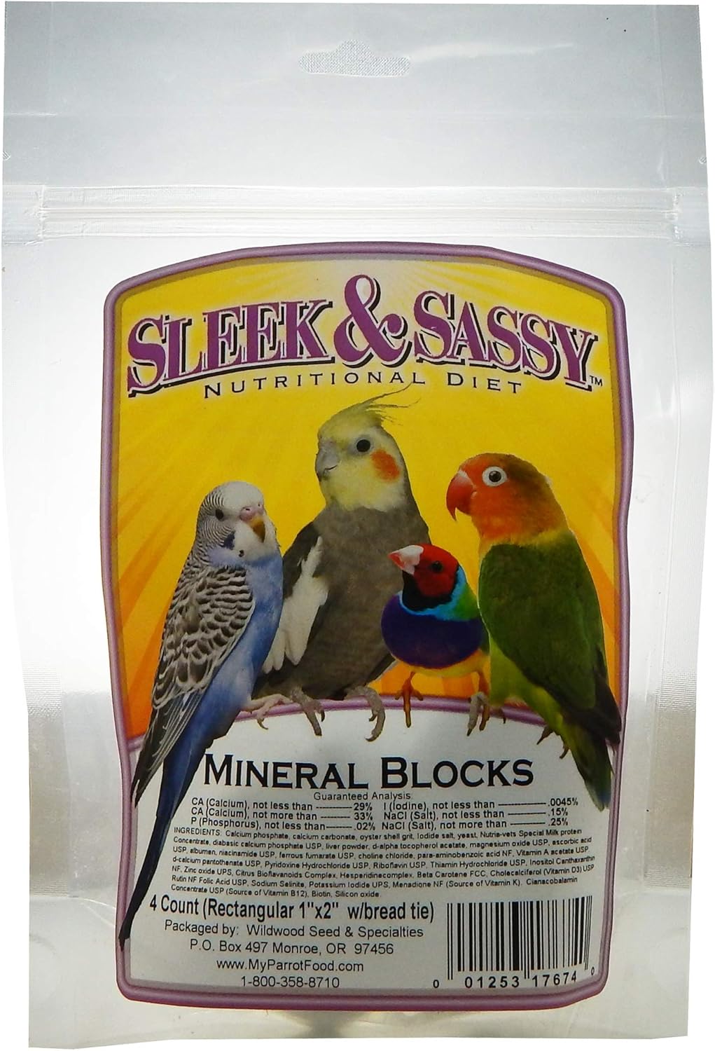 SLEEK & SASSY Mineral Blocks (1"x2") for Birds (4 Ct.)