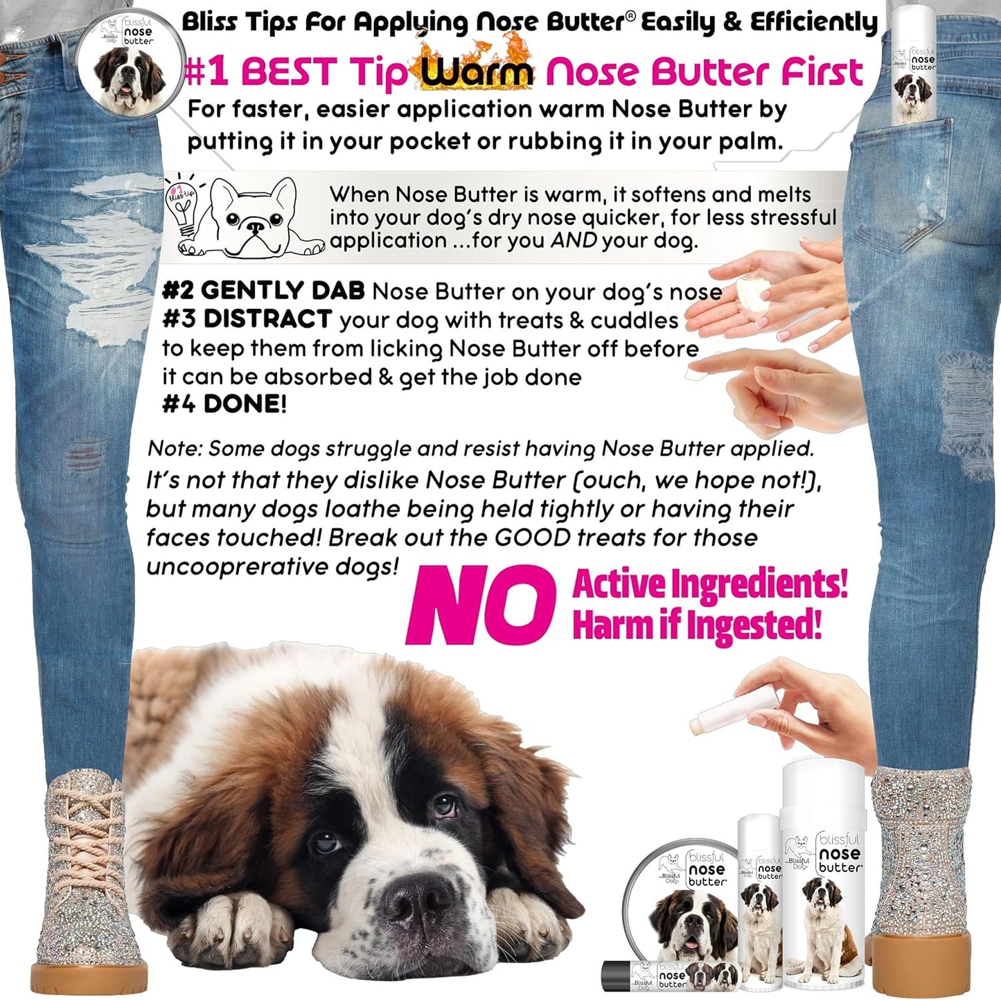 The Blissful Dog Saint Bernard Unscented Nose Butter, 16oz