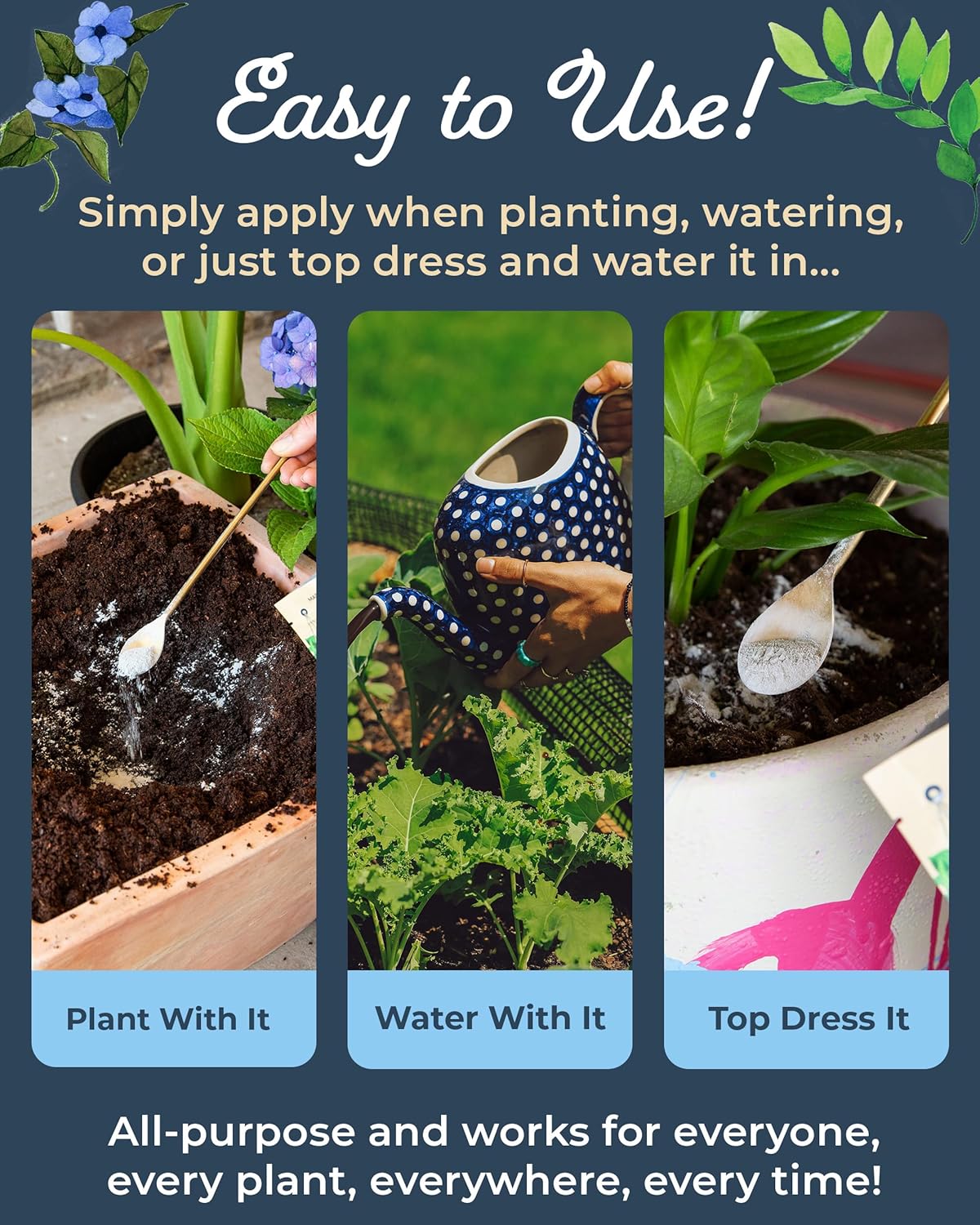 Organic Plant Magic - Truly Organic™ Fast-Acting Soluble Plant Food: All-Purpose Fertilizer Concentrate for All Flower Vegetable Herb Fruit Tree Shrub Container Garden & House Plants [Two 1 lb Bags]