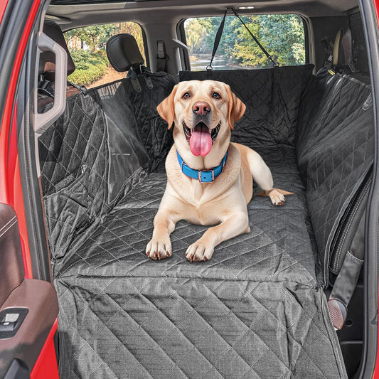 Tough Truck Dog Seat Cover for Back Seat, Dog Hammock for Car Extender with Hard Bottom,Rip-Stop 100% Waterproof Pet Seat Protector for F150/RAM1500/Silverado