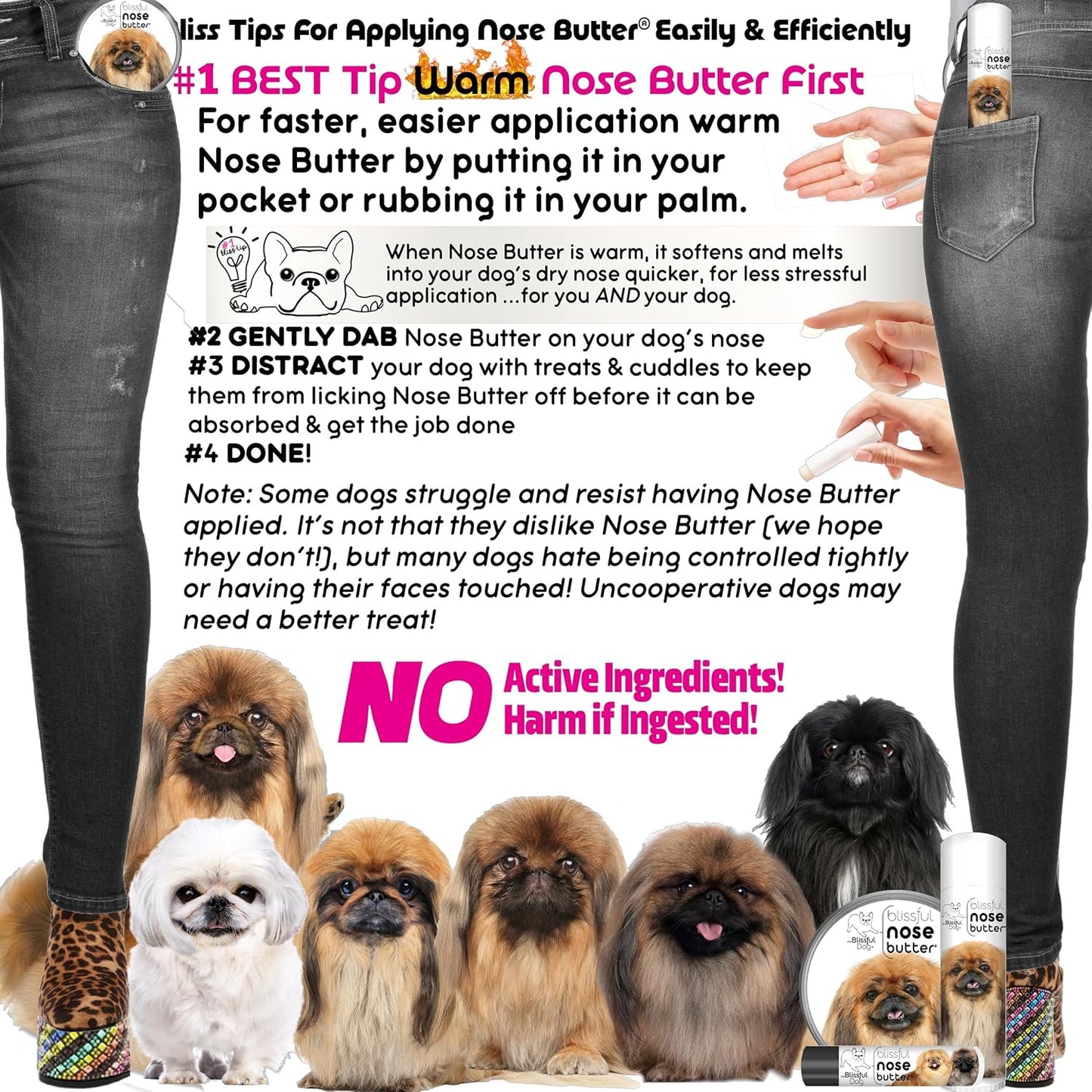 The Blissful Dog Pekingese Unscented Nose Butter - Dog Nose Butter, 16 Ounce