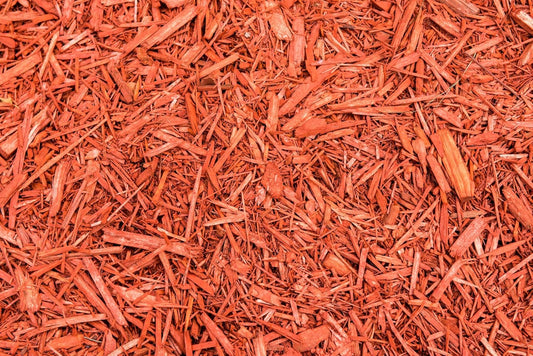 Premium Red Wood Mulch for Indoor, Patio, Potting Media, Gardens, Lawns, and Landscaping (0.5 CF - 14 L - 15 QTS)