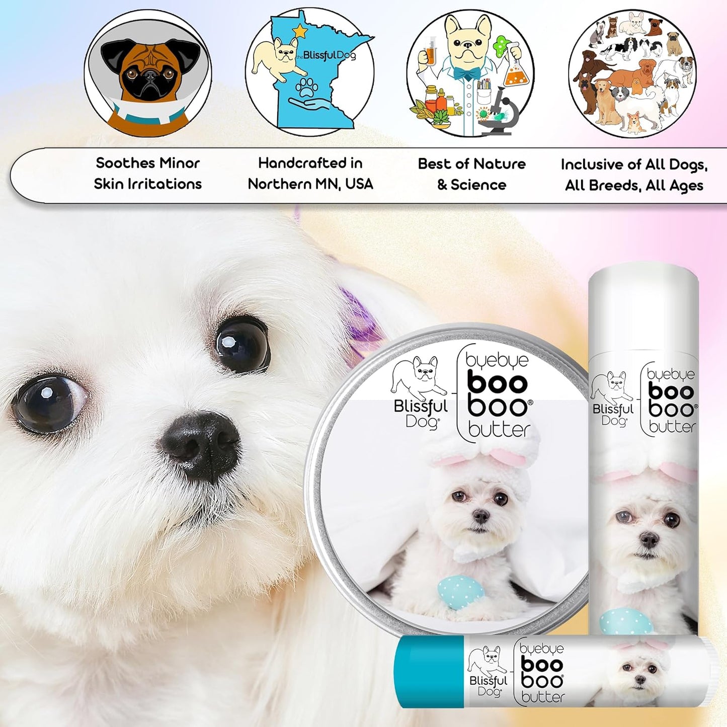 The Blissful Dog .15 oz Tube Maltese Booboo Butter