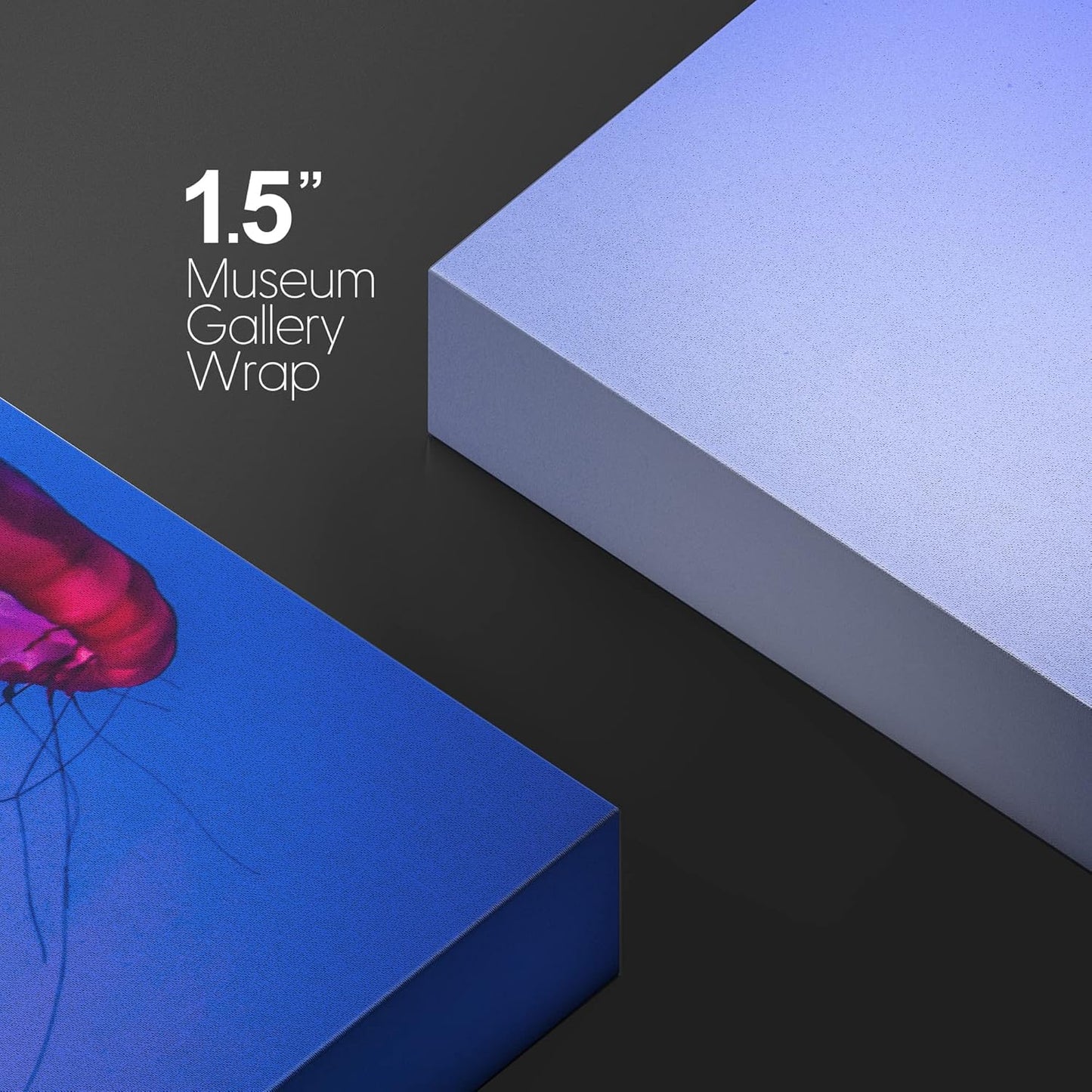 wall26 Canvas Print Wall Art Vibrant Neon Hot Pink Underwater Jellyfish Nature Animals Photography Realism Rustic Scenic Landscape Wilderness Earth for Living Room, Bedroom, Office - 24"x36"