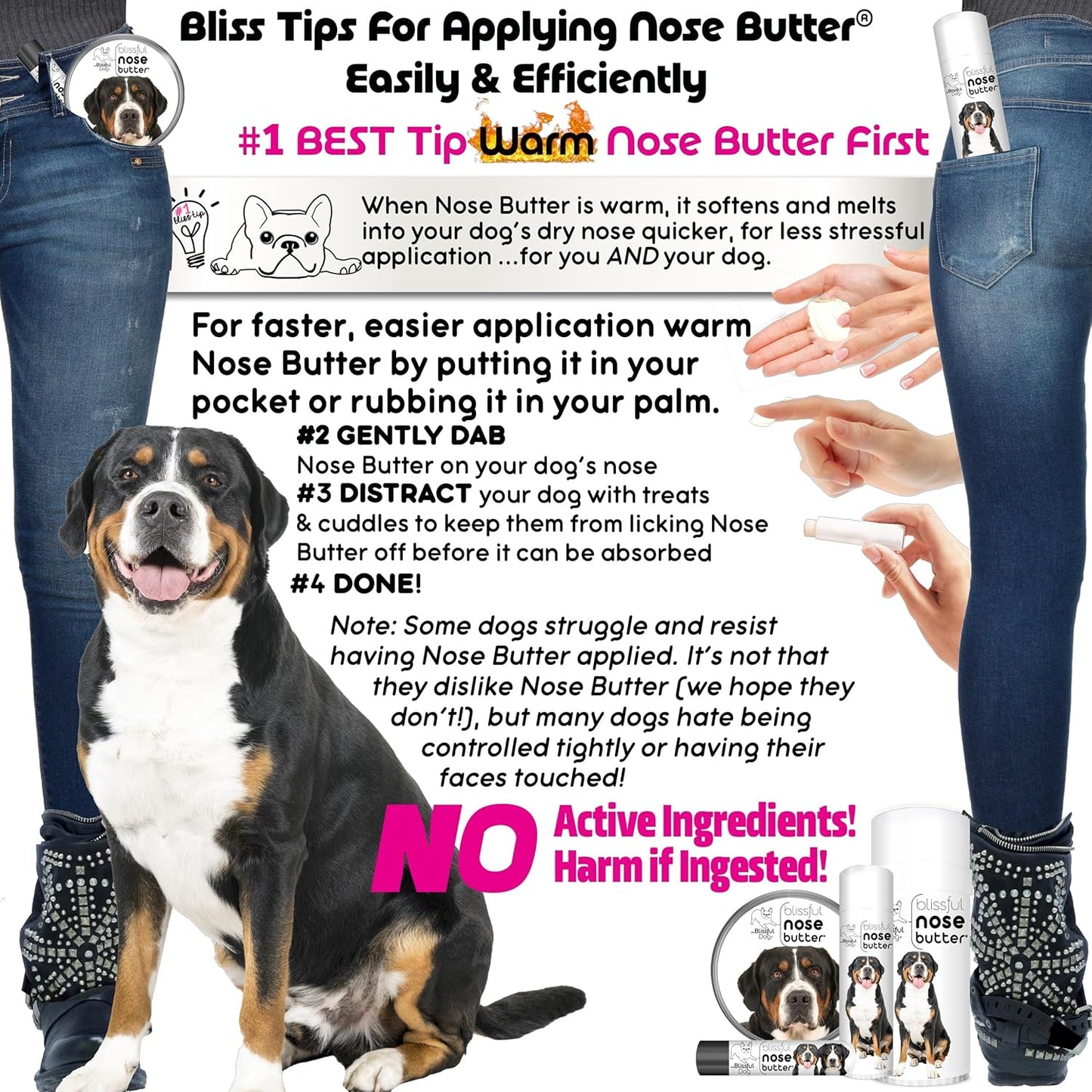 The Blissful Dog Greater Swiss Mountain Dog Unscented Nose Butter - Dog Nose Butter, 0.50 Ounce