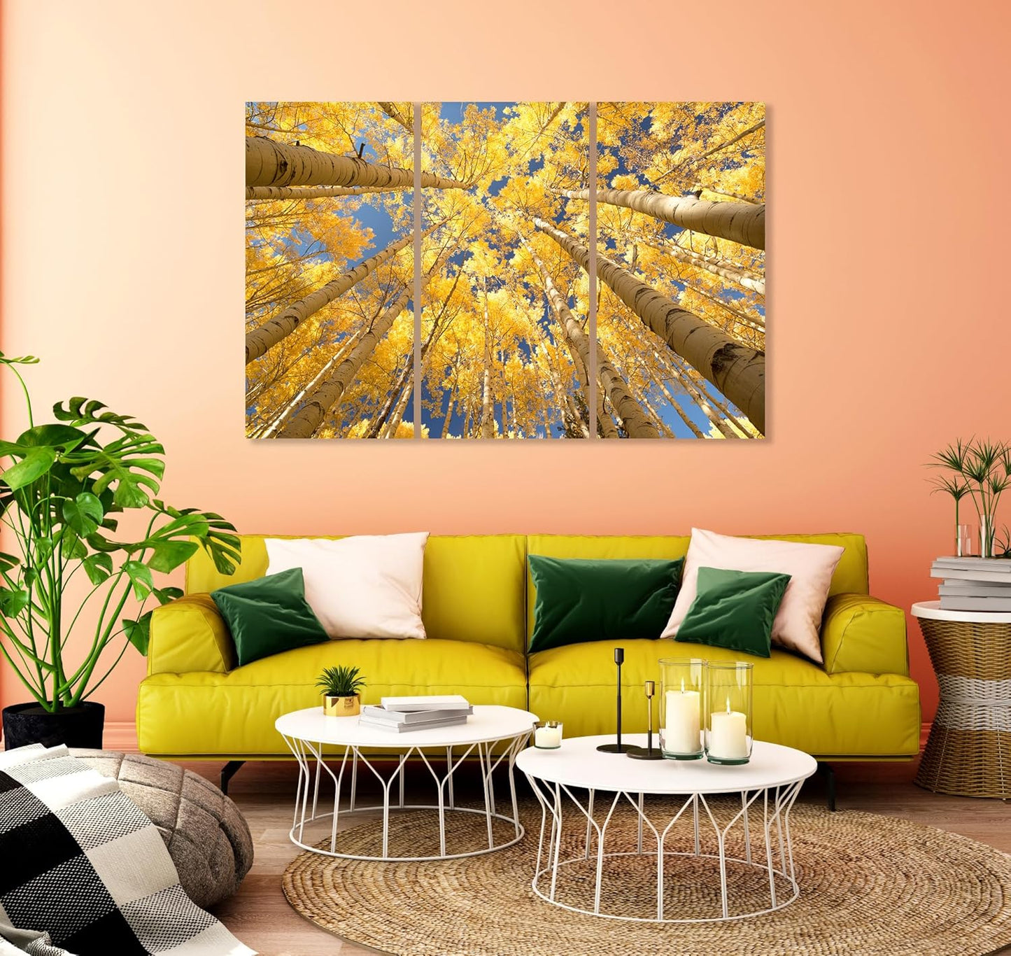 Nature Wall Art Prints - Ocean Forest Mountain Lake Canvas Landscapes - Small to Extra Large Living Room Bedroom Kitchen Bathroom Décor (Reaching for the Sky, 39L" x 59W" - 3 Panels)