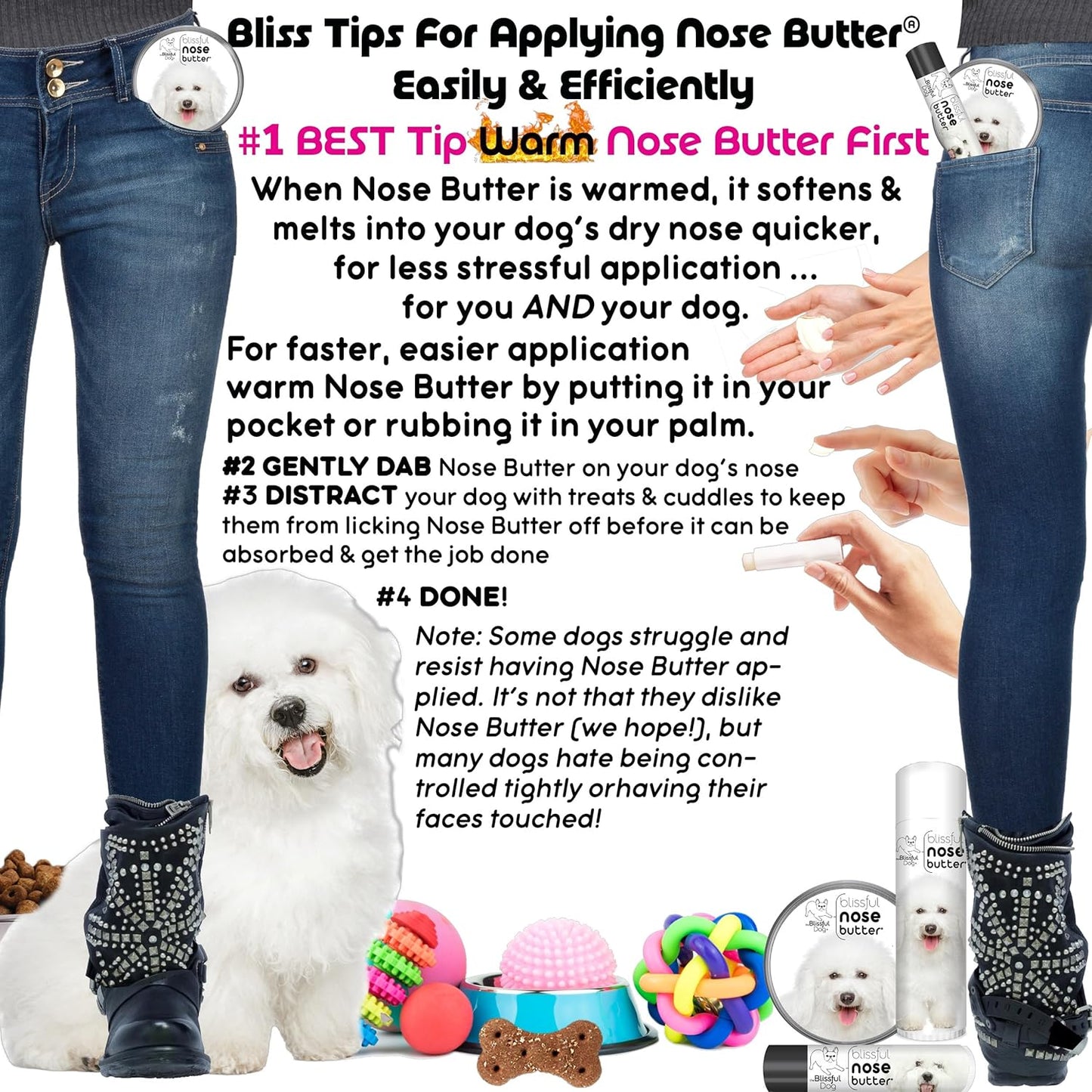 The Blissful Dog Bichon Frise Unscented Nose Butter, 0.50-Ounce