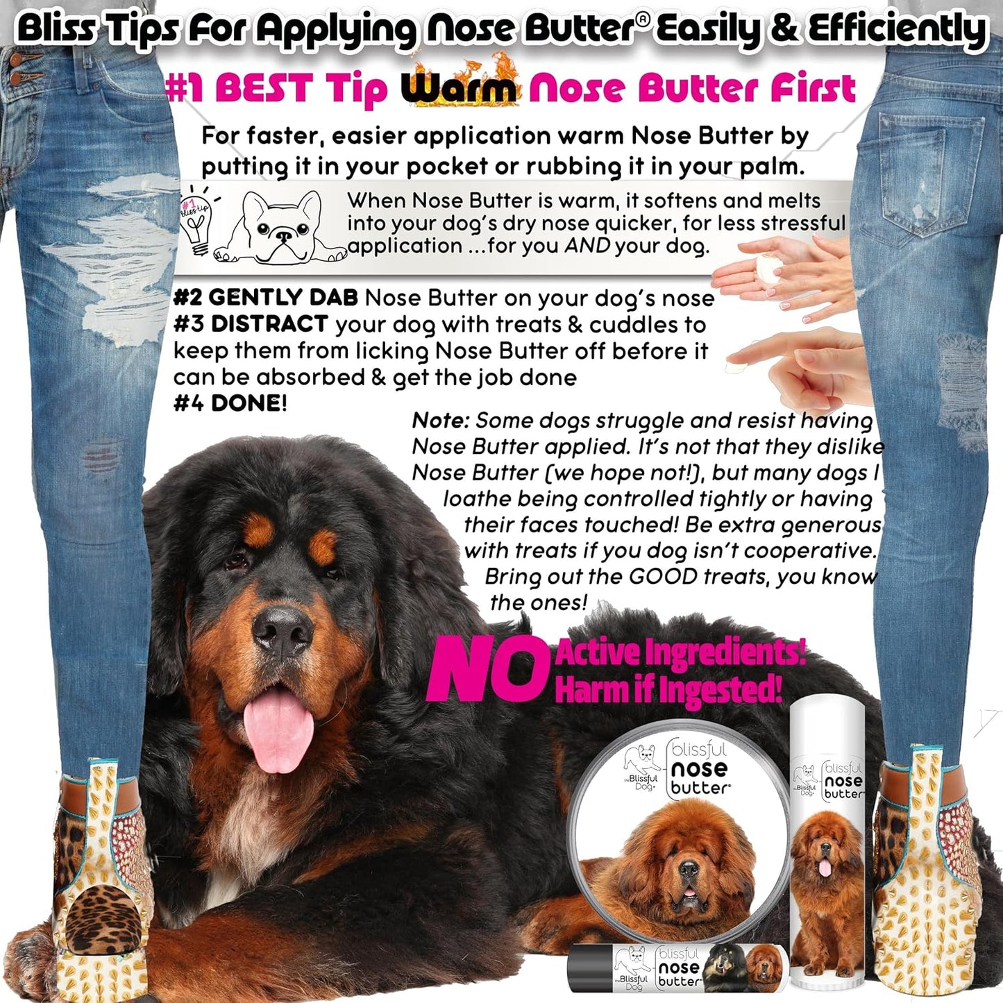 The Blissful Dog Tibetan Mastiff Unscented Nose Butter - Dog Nose Butter, 1 Ounce