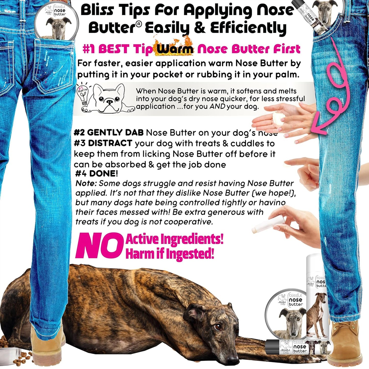 The Blissful Dog Greyhound Unscented Nose Butter - Dog Nose Butter, 1 Ounce